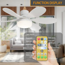 Load image into Gallery viewer, 30W E27 Ceiling Fan With LED Light And Remote Control 3 Colors Modern Ceiling Socket Fan For Living Room Bedroom 85-265V
