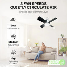 Load image into Gallery viewer, 30W E27 Ceiling Fan With LED Light And Remote Control 3 Colors Modern Ceiling Socket Fan For Living Room Bedroom 85-265V
