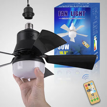 Load image into Gallery viewer, 30W E27 Ceiling Fan With LED Light And Remote Control 3 Colors Modern Ceiling Socket Fan For Living Room Bedroom 85-265V
